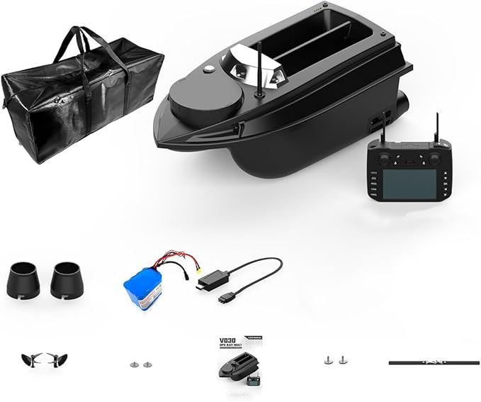 V030 Remote Control Bait Boat 12V 2.4G High-Speed RC Bait Boat with GPS Positioning