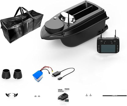 V030 Remote Control Bait Boat 12V 2.4G High-Speed RC Bait Boat with GPS Positioning