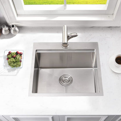 21 Inch Drop In Bar Sink Workstation-Bokaiya 21x20 Small Stainless Steel Drop In Outdoor Rv Sink Wet Bar 16 Gauge Top Mount Single Bowl Kitchen Sink with Cutting Board