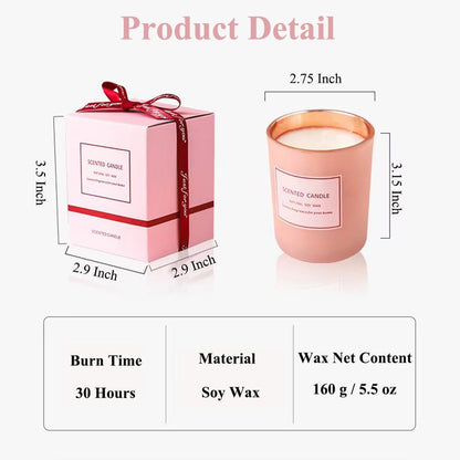Jasmine Scented Candle, Candles Gifts for Women, Candles for Home Scented, Birthday Gift for Women, Pink Candles for Women, Natural Soy Wax Candles, 5.5 oz 30 Hours