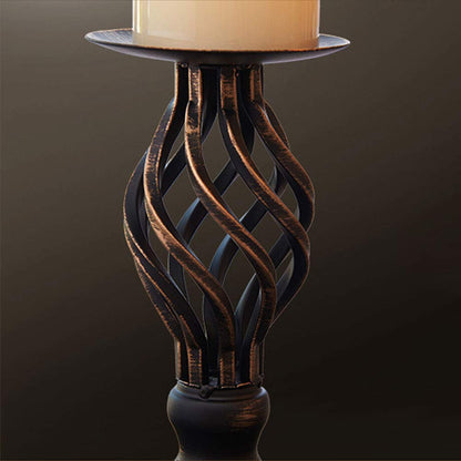 ZZKOKO Decorative Candle Holder Set of 2, Metal Pillar Romantic Candlesticks, Home Decor Candle Stand, 11.1", 8.1" High Candle Holders for Fireplace, Living or Dining Room Table, Gifts for Wedding