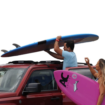 Dorsal Universal Soft Roof Rack Pads for Surfboard Kayak SUPs with Car Tie Down Straps and Storage Bag - Pack of 2 Polyester 20" Inch Black