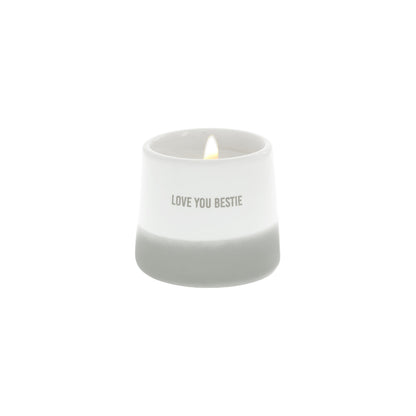 Pavilion Gift Company - Love You Bestie - 2oz Soy Wax Wax Reveal Candle Tealight Holder Best Friend Bestie Close Friend Coworker Friendship Birthday Sentimental Kind Home Decor