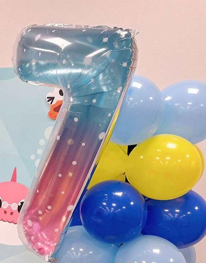 Starry Sky 40-Inch Number 2 Balloon - Sparkling 2nd Birthday Decoration for Kids