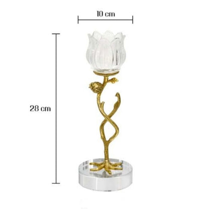 Candlesticks, Luxurious Crystal Glass candlesticks with a Sturdy Base, Suitable for Table Decorations, Wedding Decorations, Living Room Fireplace mantels