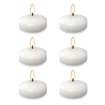White Floating Candles 2 inch, 6 Pack Floating Candles 5-6 Hours Long Burning, Unscented Floating Candles for Centerpieces for Wedding, Proposal Decorations, Romantic Night Set (6 pack, white, 2 inch)