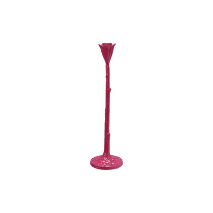 Creative Co-Op Tall Cast Metal Flower Shaped Taper Holder, Pink