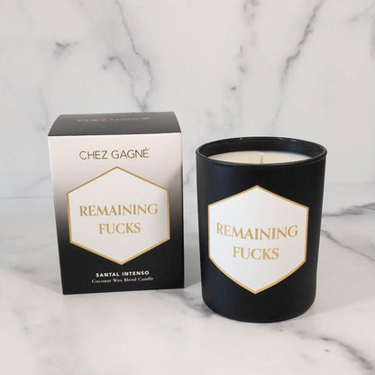 Chez Gagné Scented Coconut Wax Candle 11oz - 60-Hour Burn, Aromatherapy Candle with Giftbox, Luxury Candle, Ideal Gift for Home, Women, Men (Remaining F*CKS - Santal Intenso)