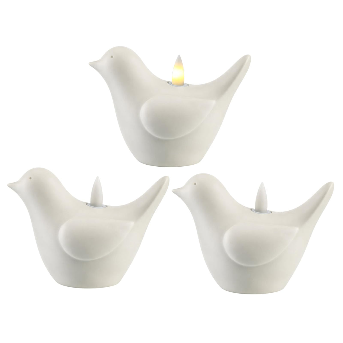 Bucherry 3 Pcs Flameless Candle Battery Operated LED Candles Resin Bird Candles LED Real Flame Technology Light Bird Home Decorations for Spring Summer 4.7 x 5.5 Inch