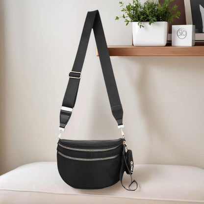 Checkered Crossbody Bum Bags for Women Nylon Checkered Purse Checkerboard Fanny Pack