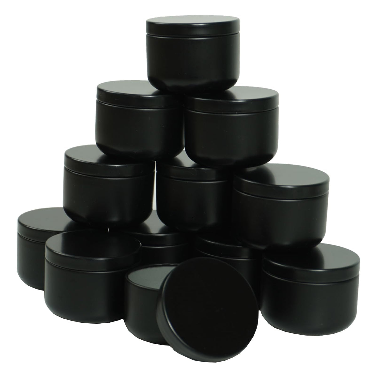 12Pack 3 oz Candle Tins with Lids,Round Metal Candle Jars for Candle Making,Bulk Empty Tins Containers for DIY Crafts Christmas Gifts Small Business Supplies–Airtight Storage Jars (Black)