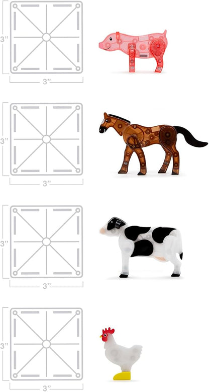 MAGNA-TILES Farm Animals 25-Piece Magnetic Construction Set The ORIGINAL Magnetic Building Brand