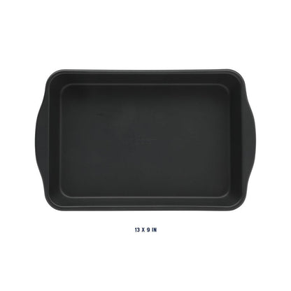 Oster Teston 13 x 9 Inch Rectangular Baking Pan, Nonstick Carbon Steel Cake Pan, Matte Black, PFAS-Free, Oven-Safe, Easy Clean Bakeware
