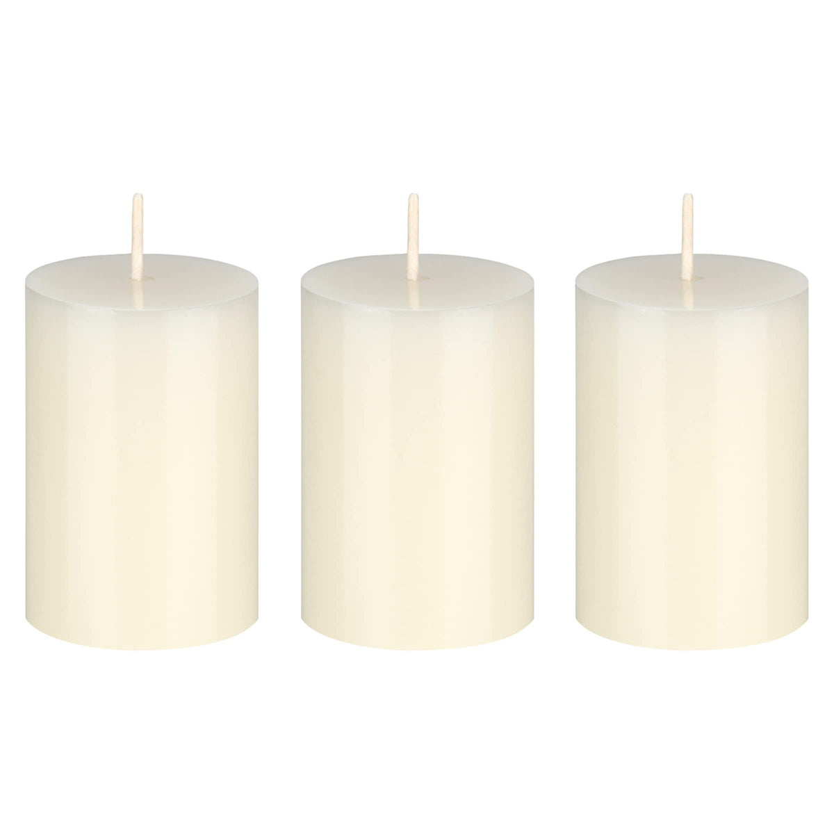 Mega Candles 3 pcs Unscented Solid Ivory Pillar Candles, Hand Poured Premium Wax Candle 2 Inch x 3 Inch, Home Décor, Spas, Weddings, Occasions, Party, Centerpieces, Holidays, Vigils, Prayers