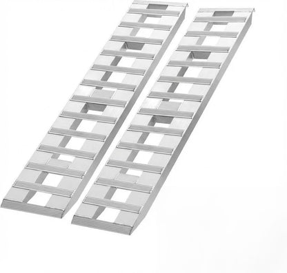 Aluminum Loading Ramps 6000Lbs Capacity Set of 2, Heavy-Duty Universal Trailer Ramps with Top Hook,Non-Slip Rungs, Top Hook & Adjustable Safety for Trucks, Tractors, ATVs, Lawn Mowers – 84" d x 15" w