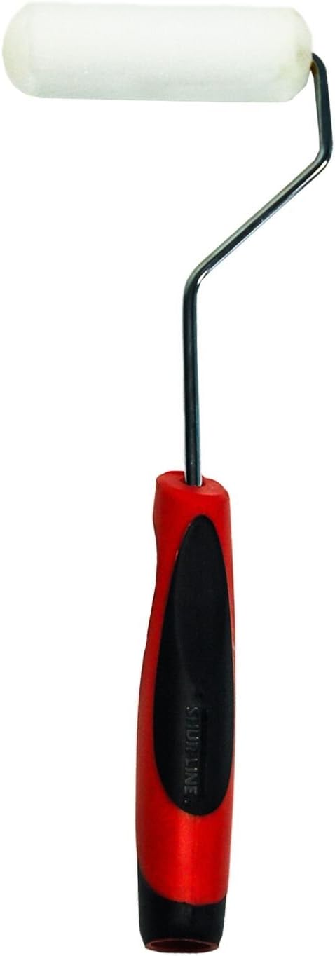Shur-Line 2006689 4 Ergonomic Sure-Grip Foam Mini Roller with 12-Inch Handle, Red
