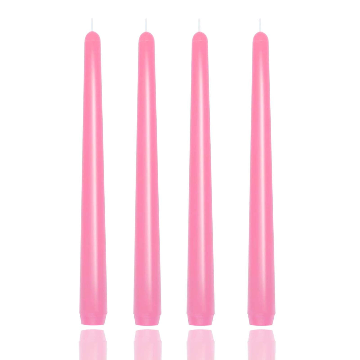 10 inch Gradient Taper Candles,Set of 4 Tapered Candle, Tall Candlesticks,Conical Stick Candles,Smokeless,Home Dinner, Party, Wedding, Halloween, Christmas (Pink, 10inch)
