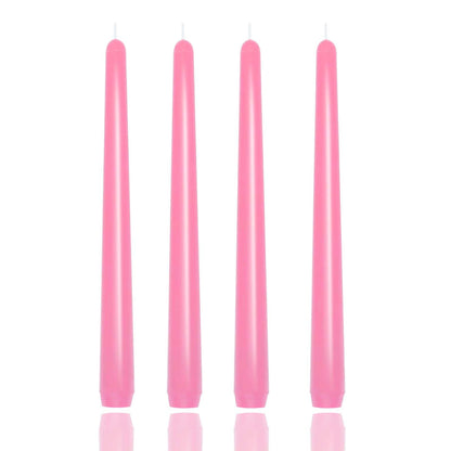10 inch Gradient Taper Candles,Set of 4 Tapered Candle, Tall Candlesticks,Conical Stick Candles,Smokeless,Home Dinner, Party, Wedding, Halloween, Christmas (Pink, 10inch)