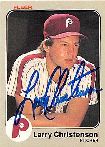Sports Memorabilia Autograph Warehouse 246915 Larry Christenson Autographed Baseball Card - Philadelphia Phillies 1983 Fleer - No. 156