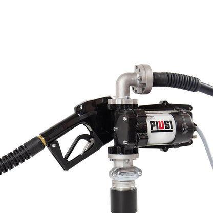 Piusi EX75 UL DC Fuel Transfer Pump KIT 12V for Diesel and Gasoline 20 GPM Flow Rate at Nozzle Equipped with 12 ft Discharge Hose, Automatic Nozzle