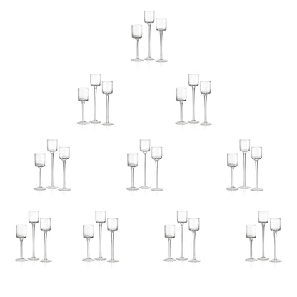 Glass Candleholders Tea Light Candle Holders Clear Wedding Weddings Hurricane Tall Elegant Ideal for Dining Party Home Decor Parties Table Settings Gifts Different Sizes (10 Sets Small Clear)