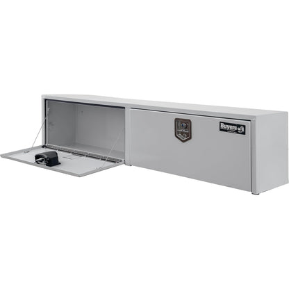 Buyers Products 1702895 White Steel Topsider Truck Box, 18 x 16 x 90 Inch, Heavy-Duty, Weather Resistant Storage for Professional Work Trucks, Made in USA