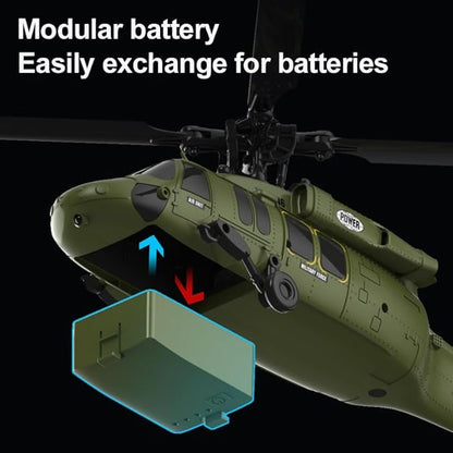 X-MechFun Black Hawk K200 RC Helicopter - 6CH Simulation RC Aircraft with Optical Flow &amp Altitude Hold &amp One-Key Inverted Flight 2.4Ghz Remote Console Helicopter Model for Hobbyists