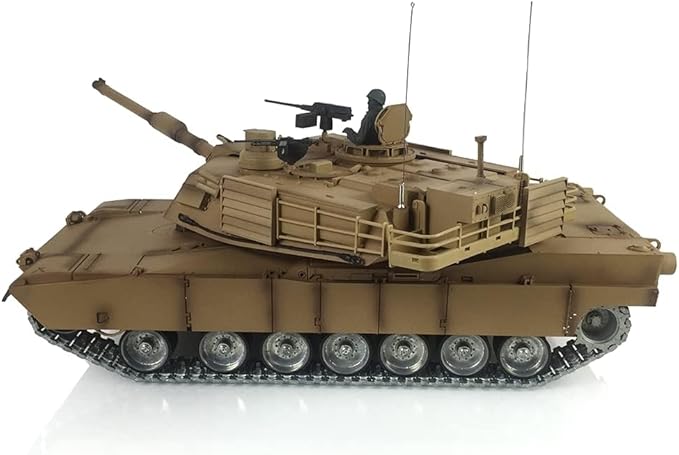 Heng Long US in Stock RC Tank 1/16 7.0 Abrams RTR RC Tank 3918 360° Turret Barrel Recoil Metal Track Smoking Unit Battle Tank Military Transport Vehicles BB Shooting Airsoft Tank That Shoot
