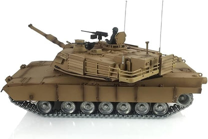 Heng Long US in Stock RC Tank 1/16 7.0 Abrams RTR RC Tank 3918 360° Turret Barrel Recoil Metal Track Smoking Unit Battle Tank Military Transport Vehicles BB Shooting Airsoft Tank That Shoot