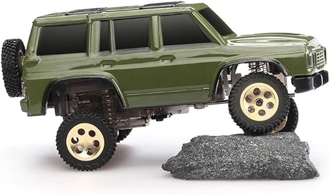 OY41-Y60 RC Rock Crawler 1/64 Scale 2.4G Full Proportional RC Electric Mini Crawler Model 15KM/H High Speed with Independent Suspension Gift for Adults - Bright Camouflage