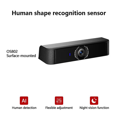 Olideauto Automatic Electric Swing Door Opener with 2PCS Surface-Mounted Wired AI Human Detection Sensor with Sensor and Anti-Pinch Function,Detecting Human Figure and Auto Open Door (Silver Grey)