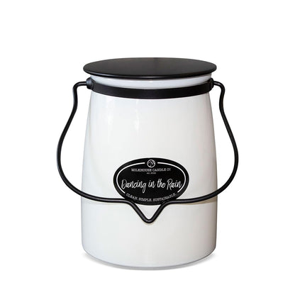 Milkhouse Candle Company Dancing in The Rain Soy Candle - Orange Blossom | Summer Orchid | Wind-Swept Grass Scented - 22 oz Butter Jar with Lid, 120+ Hour Burn Time, Made in the USA
