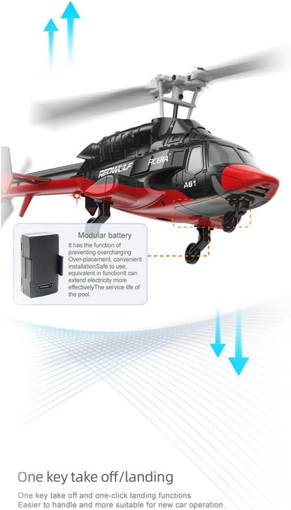 RC ERA A61 RC Helicopter with One-Key Takeoff/Landing 1/52 Scale Air-Wolf Single Rotor 2.4G 4CH Heli Aircraft Altitude Hold Optical Flow Positioning for Adults &amp Hobbyists