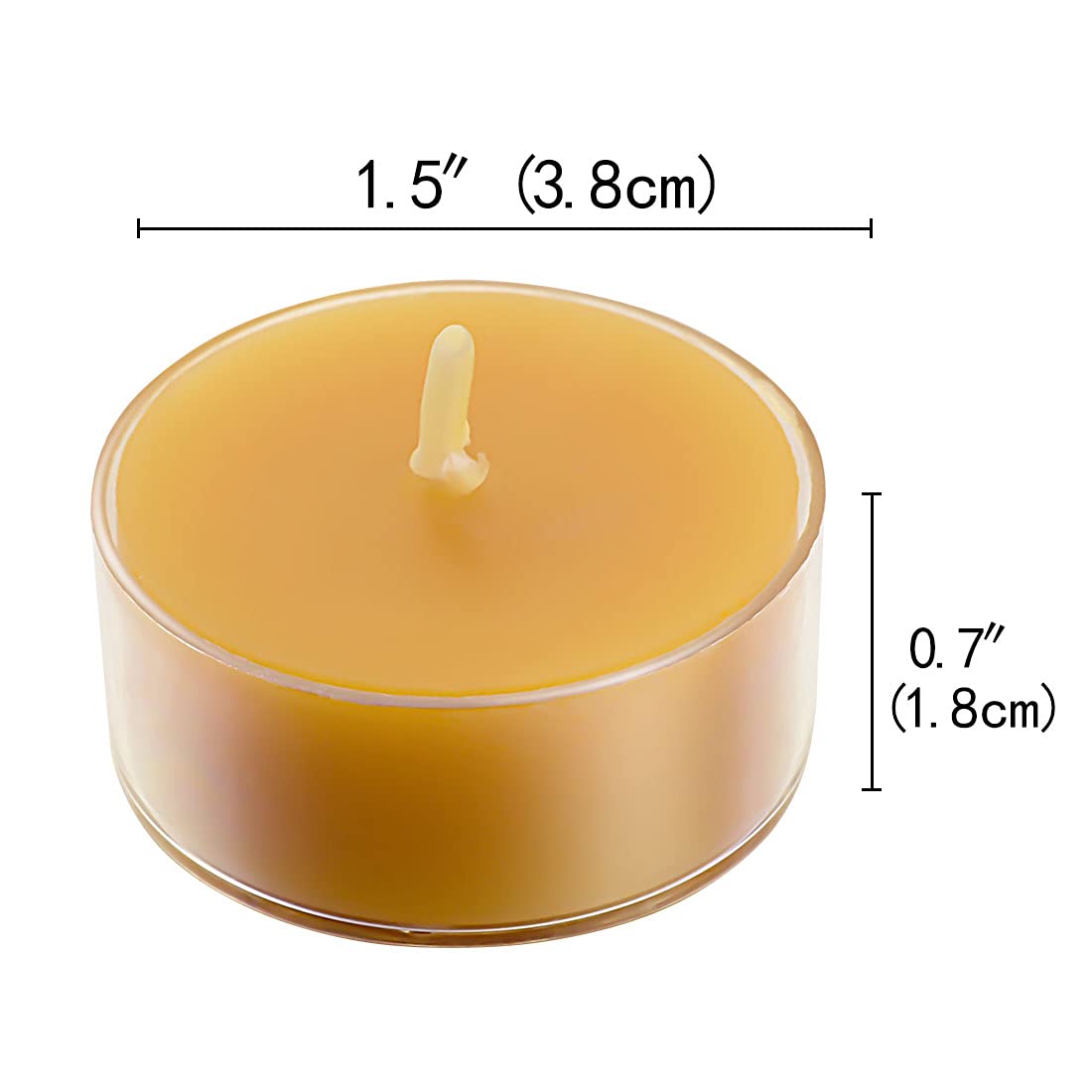 DEYBBY Natural Beeswax Tea Candles 10 Pack, Unscented Beeswax Tealight Candles Bulk, 4 Hours Small Tealights in Clear Cup for Home Decoration Emergency Spa Relaxation