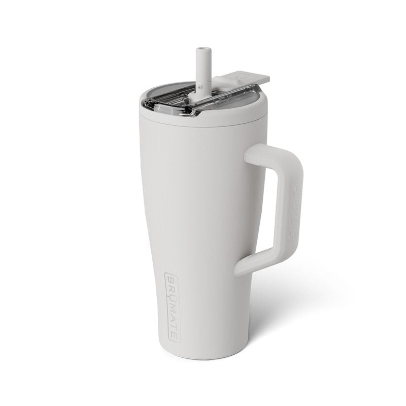 BrüMate Era Flip 40oz Tumbler with 100% Leakproof Covered Straw Lid | Hygienic Covered Straw | Insulated Stainless Steel Water Bottle with Handle | Cup Holder Friendly | BPA-Free (Dune)