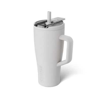 BrüMate Era Flip 40oz Tumbler with 100% Leakproof Covered Straw Lid | Hygienic Covered Straw | Insulated Stainless Steel Water Bottle with Handle | Cup Holder Friendly | BPA-Free (Dune)
