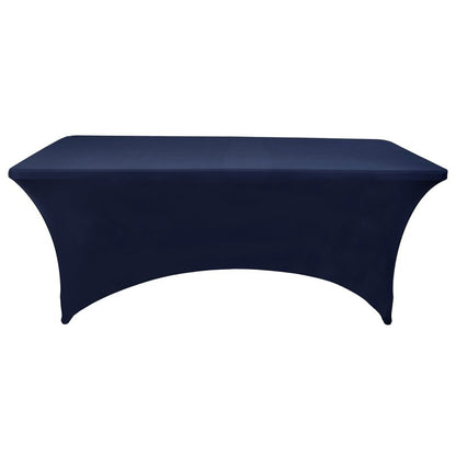 ZarzaaSik 2-Pack 8ft Spandex Table Covers for Rectangle Folding Tables - Washable Elastic Tablecloth - Ultimate Fitted Table Protector for Birthday Parties, Trade Shows, Banquet