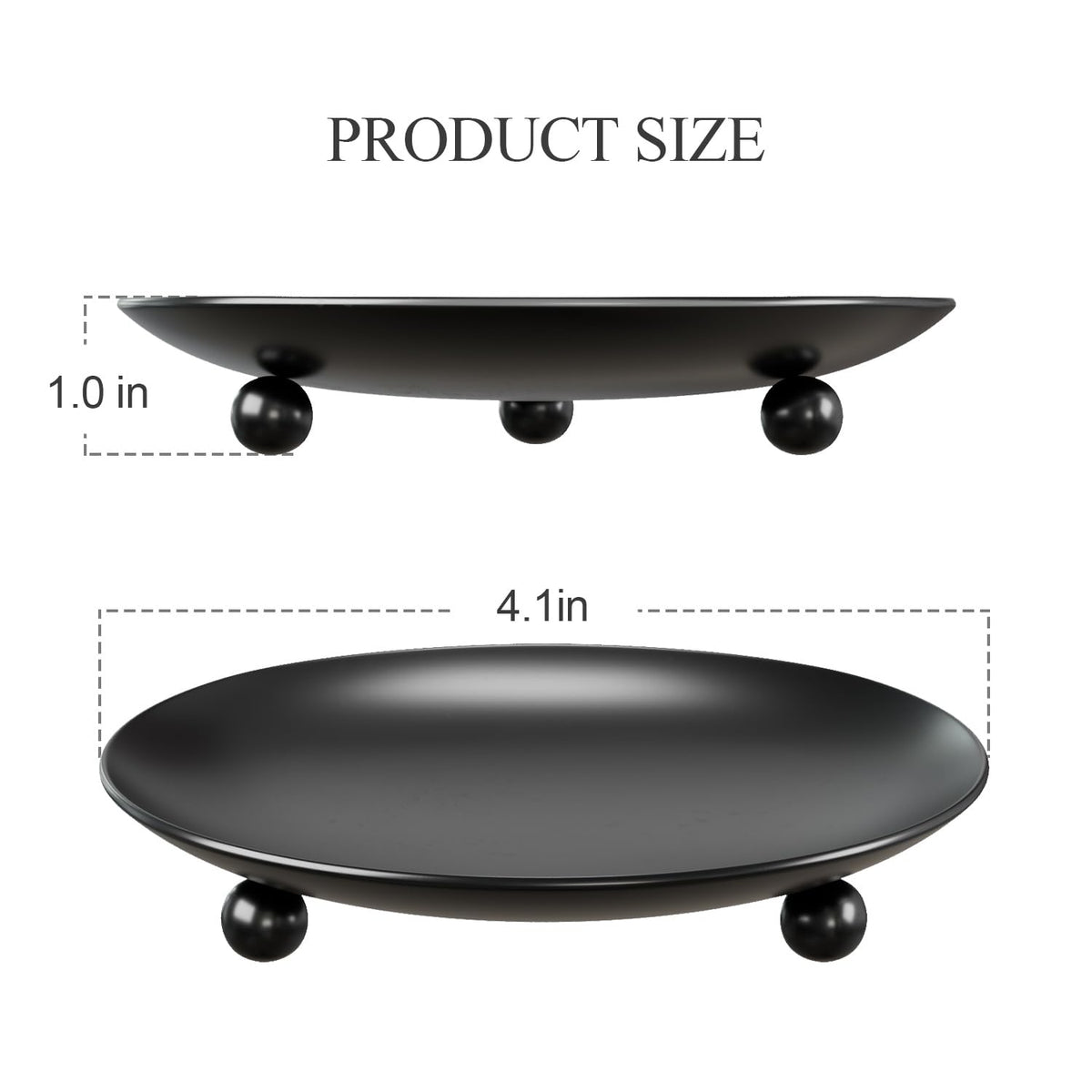 Apsvwys Black Candle Holders for Pillar Candles, Set of 6 Premium Metal Candle Plates Candle Stand for LED or Wax Candles, Decorative Pillar Candle Holder Dish for Table Centerpiece