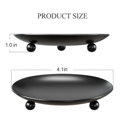 Apsvwys Black Candle Holders for Pillar Candles, Set of 6 Premium Metal Candle Plates Candle Stand for LED or Wax Candles, Decorative Pillar Candle Holder Dish for Table Centerpiece