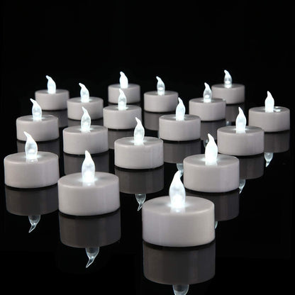 YIWER 100pcs Flameless Tea Lights Candles Realistic LED Flickering Operated Pumkin LED TeaLights Candles Long Lasting Electric Fake Candles Decoration for Party and Gifts Ideas