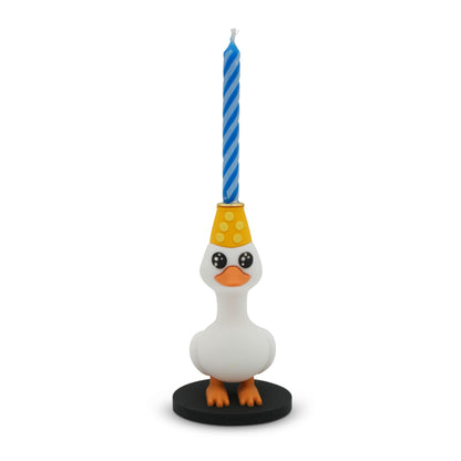 GOOFBALLS Funny Birthday Candle Holder – Humorous Party Decoration & Gag Gift – Quirky Cake Topper for Adults & Friends - Silly Goose