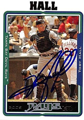 Sports Memorabilia Autograph Warehouse 247627 Toby Hall Autographed Baseball Card - Tampa Rays 2005 Topps - No. 264