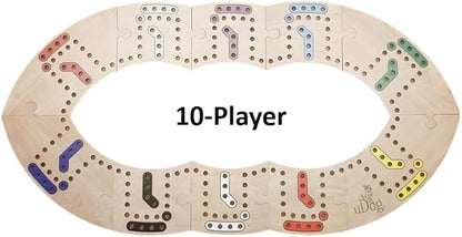 uDog Board Game | Old-Fashioned Fun for 2–12 Players | Made in The USA | Durable Wooden Pieces to Last a Lifetime | Family Game Night (6-Player)