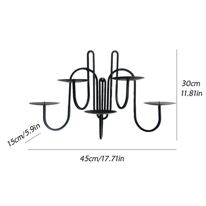 cfycfy987 Candelabra European Light Luxury Iron Wall-Mounted Candlestick Simple Living Room Porch Corridor Candle Holder Candle Sticks Holder