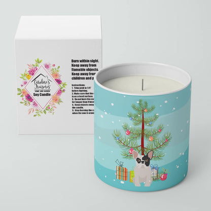 Caroline's Treasures CK3500CDL Black and White French Bulldog Christmas Tree 10 oz Decorative Soy Candle Nature Soy Wax Essential Oil Home Decor Ideal for Bedroom Kitchen Bath Office Gift, 10 oz