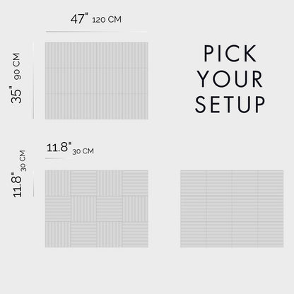 VIVELDA Felt Bulletin Board Tiles 48"x36" -12-Pack Cork Board Alternative, OEKO-TEX Certified, NRC 0.95 Acoustic Wall Panels, Damage-Free Adhesive, Slatted Design, Home Office, Classroom (Pastel Blue)