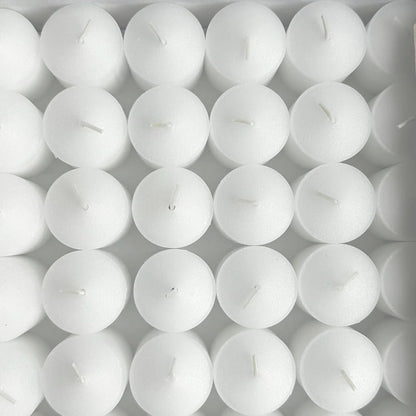 D'light Online Unscented Votive Candles - Bulk Small Candles for Synagogues, Churches, Baby Shower, Home Decoration, Restaurants and Weddings (White, 8 Hour - Set of 288)