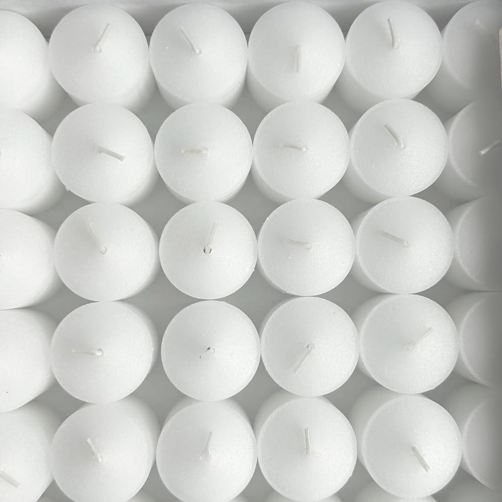 D'light Online Unscented Votive Candles - Small Candles for Synagogues, Churches, Baby Shower, Home Decoration, Restaurants and Weddings (White, 8 Hour - Set of 72)