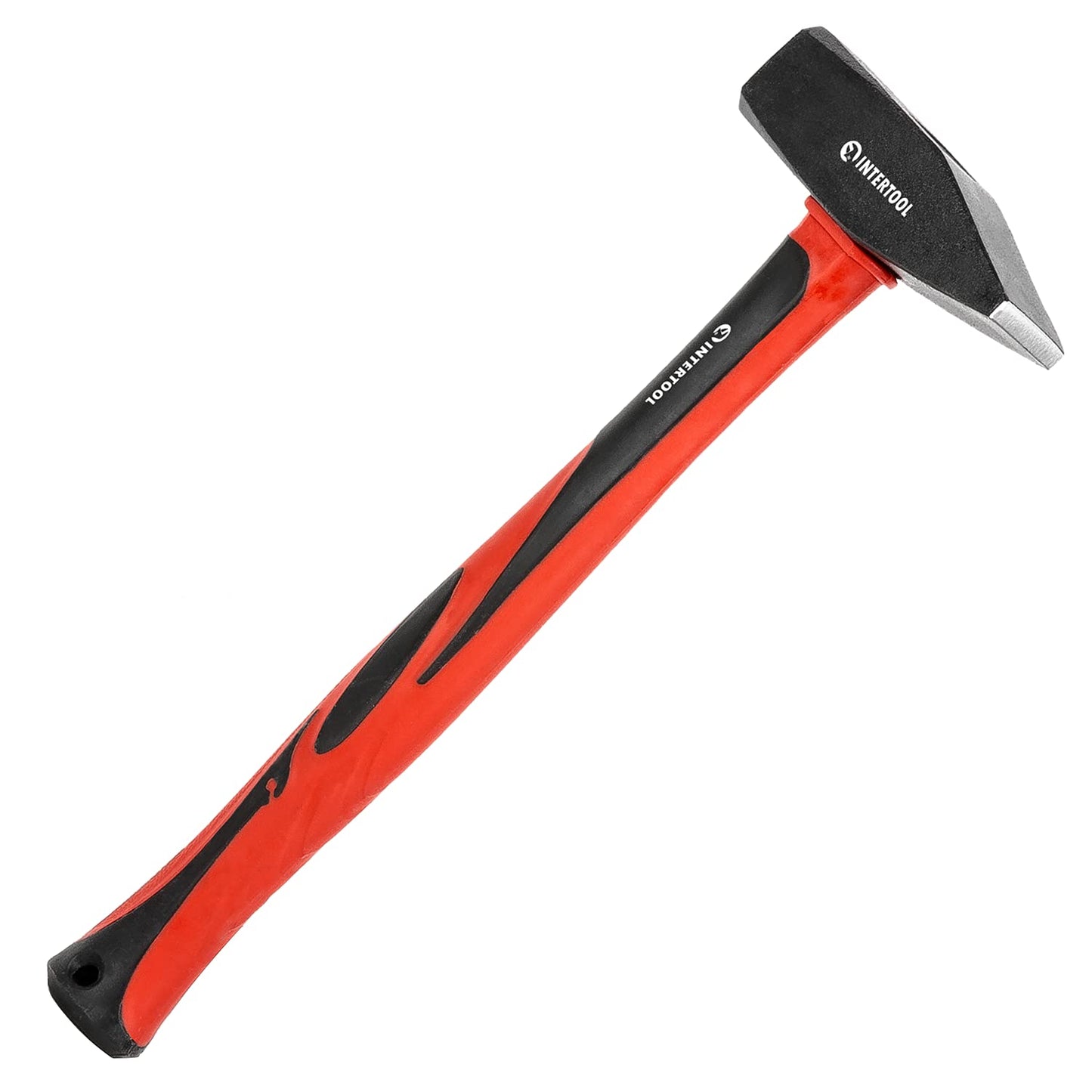 INTERTOOL 2 lbs Cross Peen Hammer, 1000g Heavy Duty Engineer Hammer, Mechanic, Blacksmith, Sheet Metal, 14” Shock Absorbing Fiberglass Handle HT08-0210