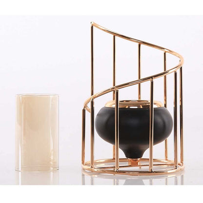 Candlestick Holders Gold Metal Candle Holder European Geometric Candlestick Romantic Candle Cup Living Room Home Decoration Wedding Centerpiece Decorative Candle Holders (Size : A)